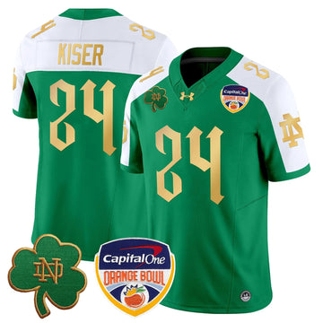 Personalized NDFI 2026 Orange Bowl Patch Vapor Limited Jersey V2 - Green Alternate / Jack Kiser Stitched