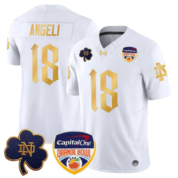 Personalized NDFI 2026 Orange Bowl Patch Vapor Limited Jersey V2 - White / Steve Angeli Stitched