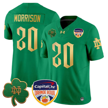 Personalized NDFI 2026 Orange Bowl Patch Vapor Limited Jersey V2 - Green / Benjamin Morrison Stitched