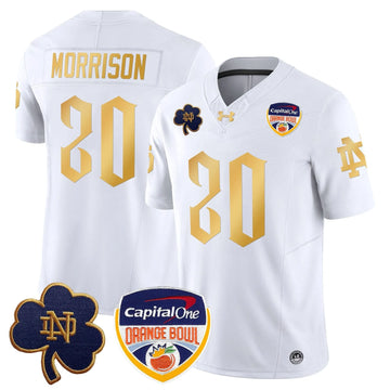 Personalized NDFI 2026 Orange Bowl Patch Vapor Limited Jersey V2 - White / Benjamin Morrison Stitched
