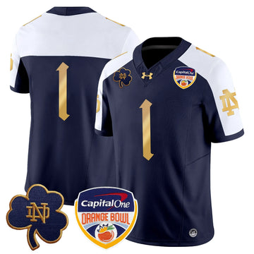 Personalized NDFI 2026 Orange Bowl Patch Vapor Limited Jersey V2 - Navy Alternate / #1 Team Stitched