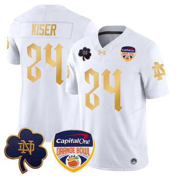 Personalized NDFI 2026 Orange Bowl Patch Vapor Limited Jersey V2 - White / Jack Kiser Stitched
