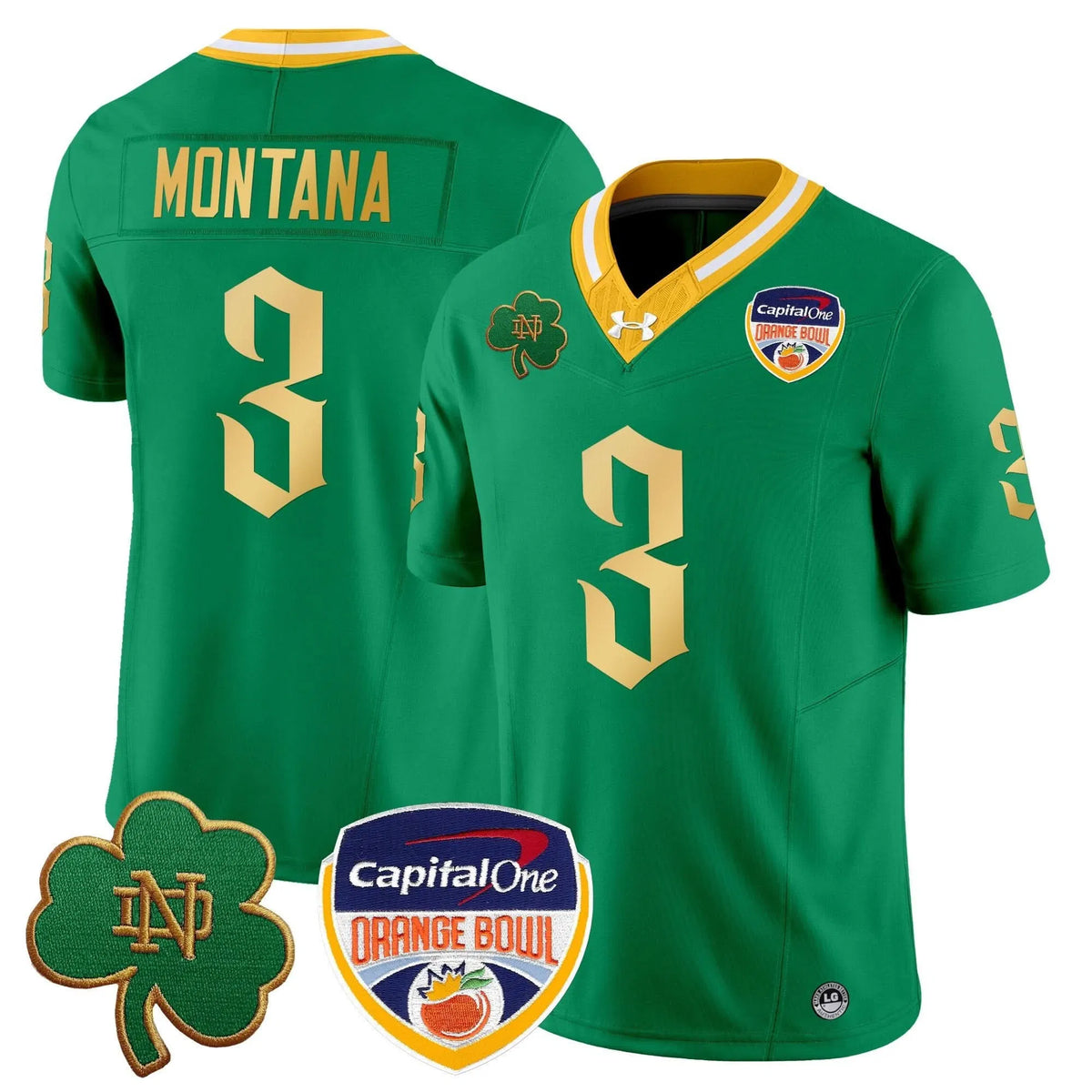 Personalized NDFI 2026 Orange Bowl Patch Vapor Limited Jersey V2 - Throwback / Joe Montana Stitched