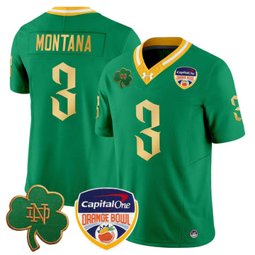 Personalized NDFI 2026 Orange Bowl Patch Vapor Limited Jersey V2 - Throwback / Joe Montana Stitched
