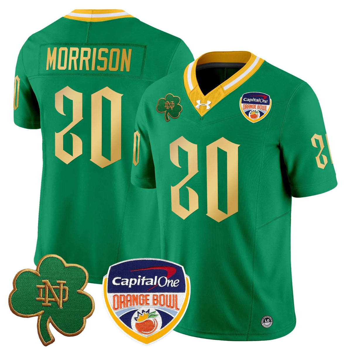 Personalized NDFI 2026 Orange Bowl Patch Vapor Limited Jersey V2 - Throwback / Benjamin Morrison Stitched