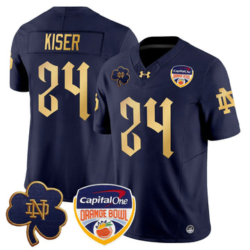 Personalized NDFI 2026 Orange Bowl Patch Vapor Limited Jersey V2 - Navy / Jack Kiser Stitched
