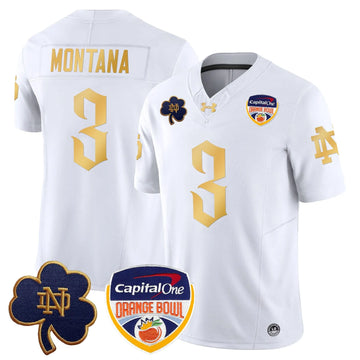 Personalized NDFI 2026 Orange Bowl Patch Vapor Limited Jersey V2 - White / Joe Montana Stitched