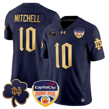 Personalized NDFI 2026 Orange Bowl Patch Vapor Limited Jersey V2 - Navy / Kris Mitchell Stitched