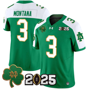 Personalized NDFI 2026 CFP Final Patch Vapor Limited Jersey - Green Alternate / Joe Montana Stitched