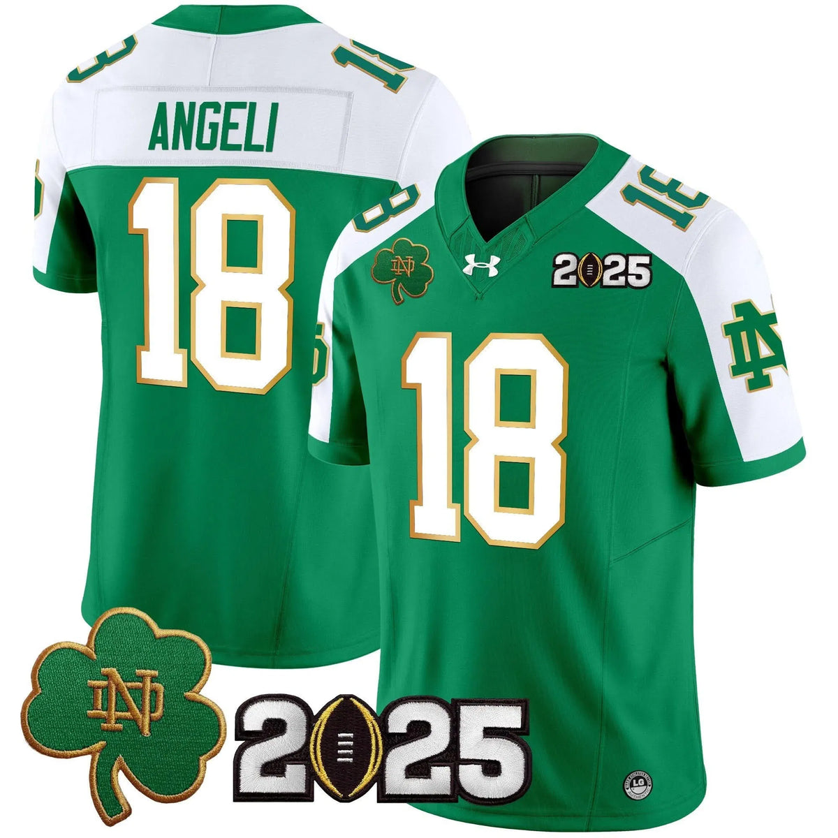 Personalized NDFI 2026 CFP Final Patch Vapor Limited Jersey - Green Alternate / Steve Angeli Stitched