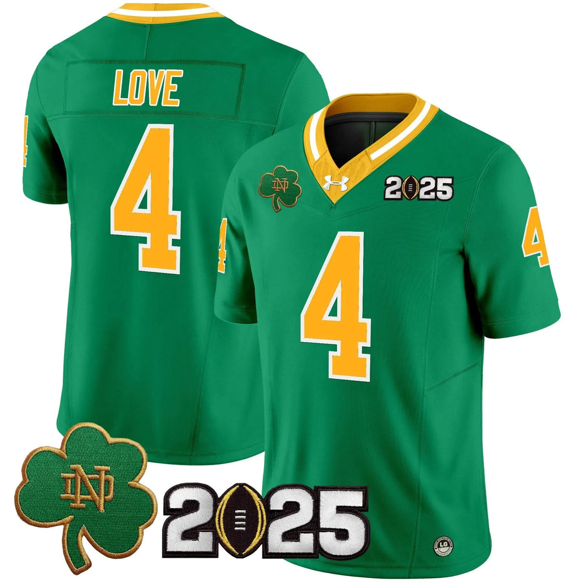 Personalized NDFI 2026 CFP Final Patch Vapor Limited Jersey - Throwback / Jeremiyah Love Stitched