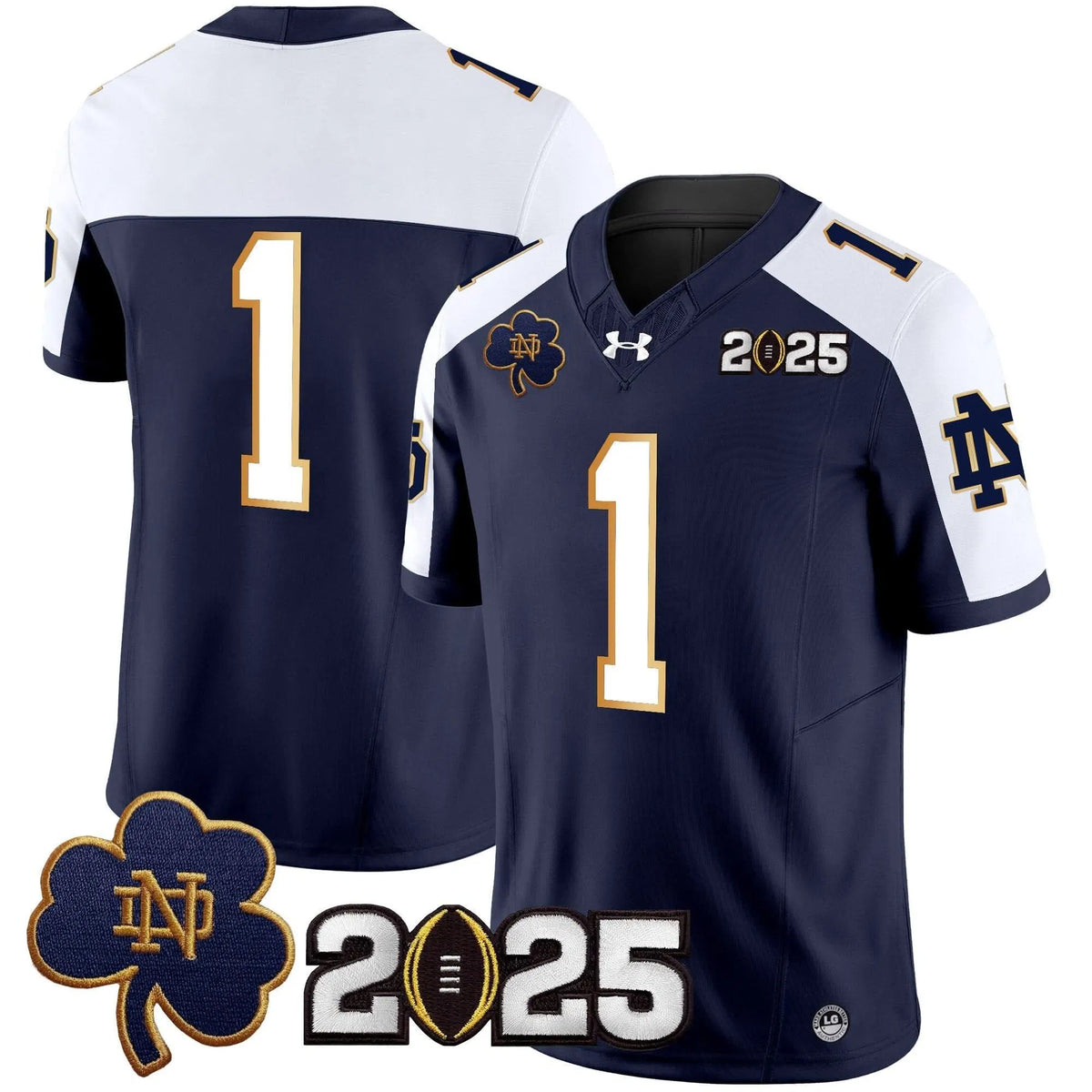 Personalized NDFI 2026 CFP Final Patch Vapor Limited Jersey - Navy Alternate / #1 Team Stitched