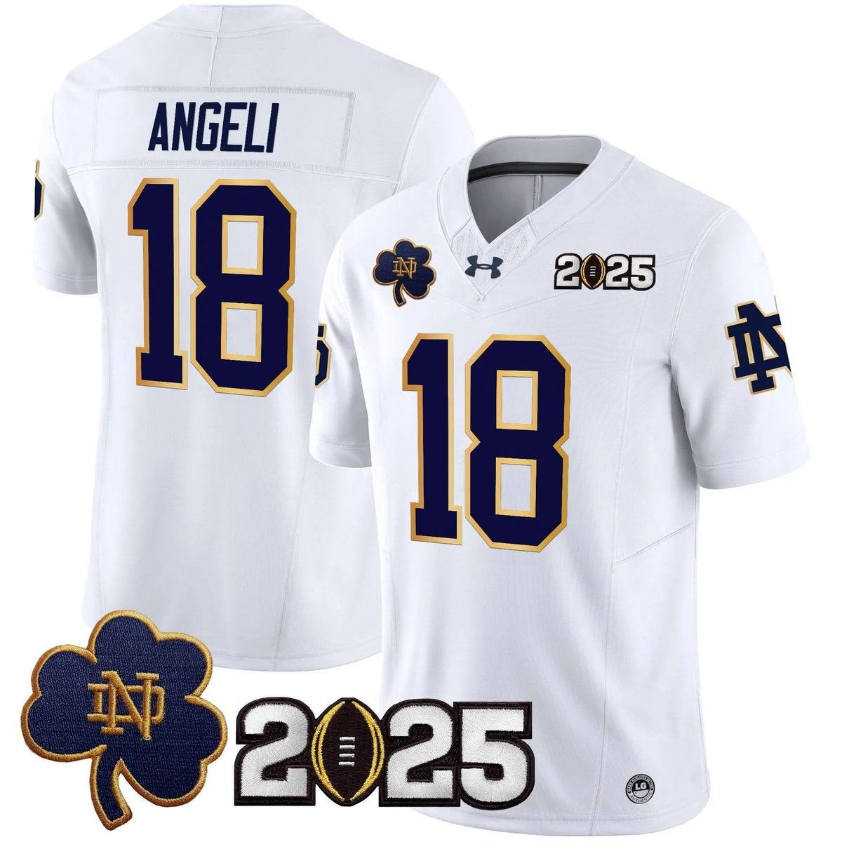 Personalized NDFI 2026 CFP Final Patch Vapor Limited Jersey - White / Steve Angeli Stitched