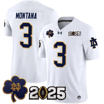 Personalized NDFI 2026 CFP Final Patch Vapor Limited Jersey - White / Joe Montana Stitched