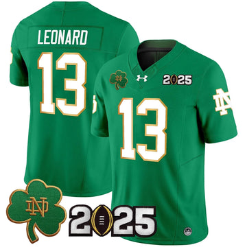 Personalized NDFI 2026 CFP Final Patch Vapor Limited Jersey - Green / Riley Leonard Stitched