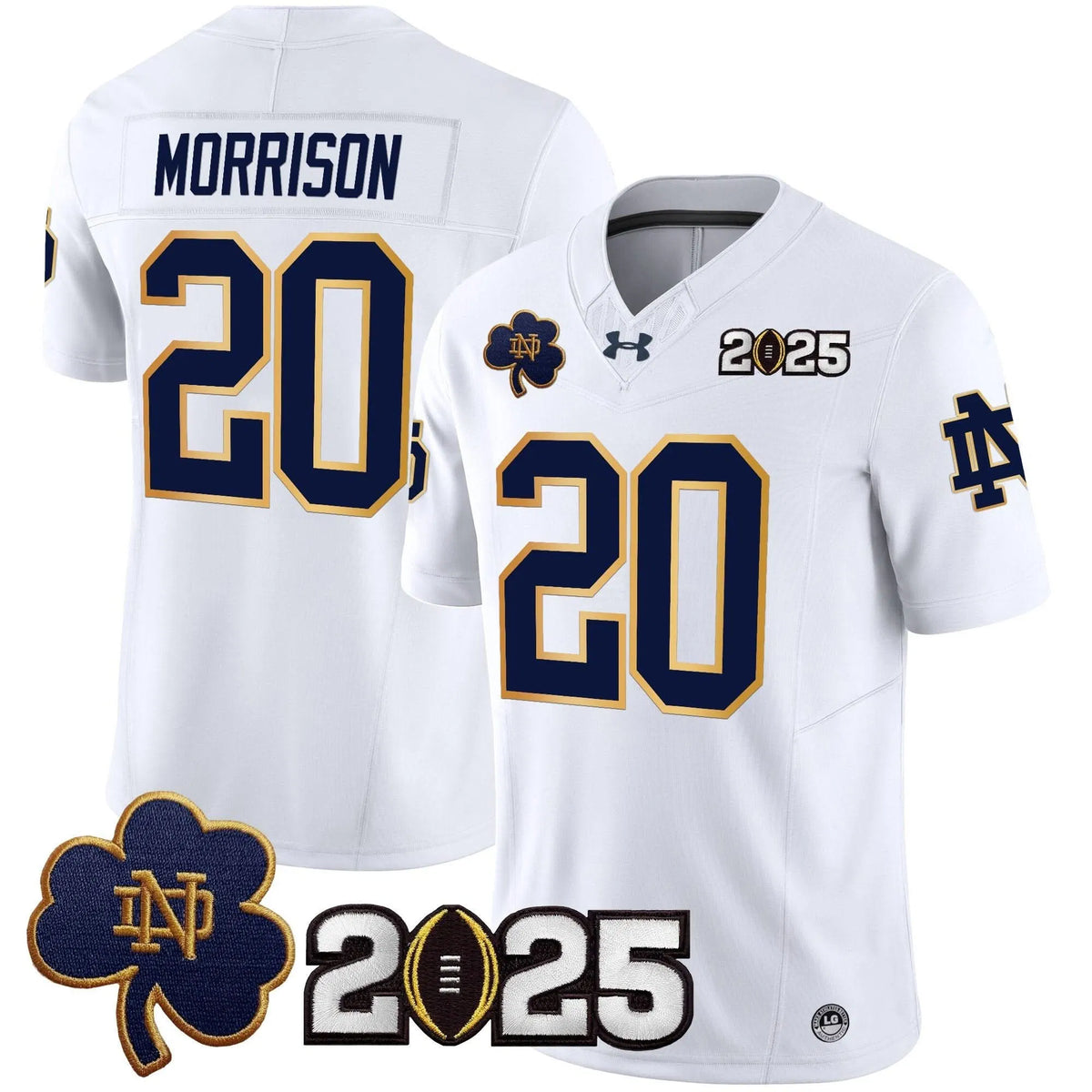 Personalized NDFI 2026 CFP Final Patch Vapor Limited Jersey - White / Benjamin Morrison Stitched