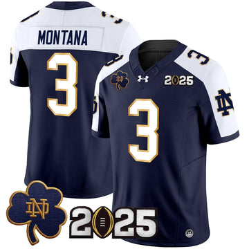 Personalized NDFI 2026 CFP Final Patch Vapor Limited Jersey - Navy Alternate / Joe Montana Stitched