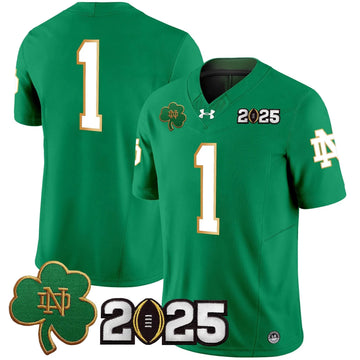 Personalized NDFI 2026 CFP Final Patch Vapor Limited Jersey - Green / #1 Team Stitched