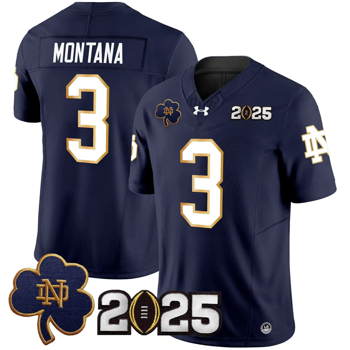 Personalized NDFI 2026 CFP Final Patch Vapor Limited Jersey - Navy / Joe Montana Stitched