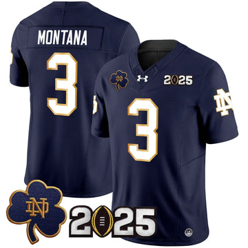 Personalized NDFI 2026 CFP Final Patch Vapor Limited Jersey - Navy / Joe Montana Stitched