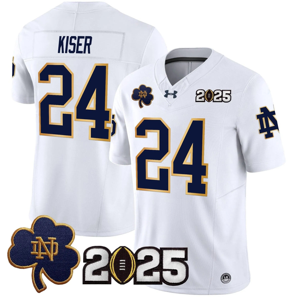 Personalized NDFI 2026 CFP Final Patch Vapor Limited Jersey - White / Jack Kiser Stitched