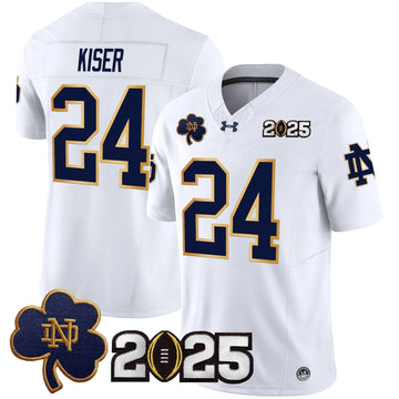 Personalized NDFI 2026 CFP Final Patch Vapor Limited Jersey - White / Jack Kiser Stitched