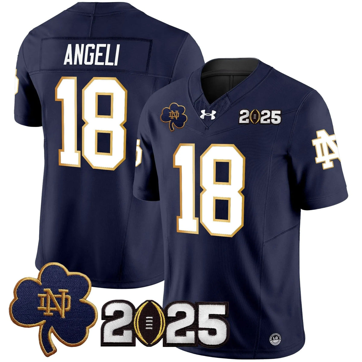 Personalized NDFI 2026 CFP Final Patch Vapor Limited Jersey - Navy / Steve Angeli Stitched