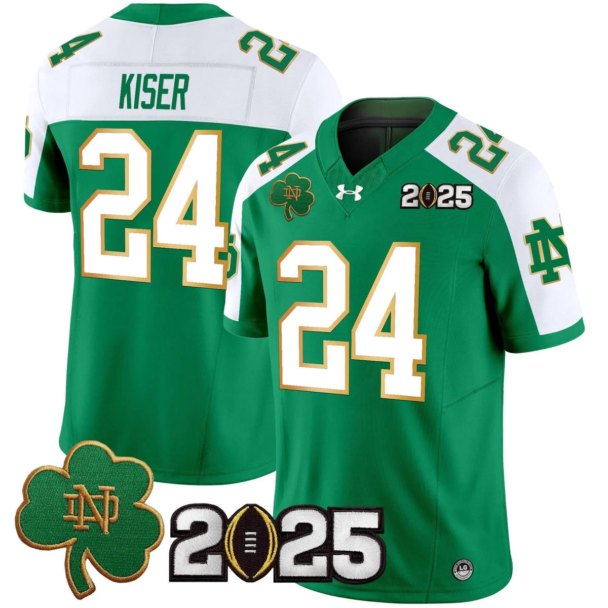 Personalized NDFI 2026 CFP Final Patch Vapor Limited Jersey - Green Alternate / Jack Kiser Stitched