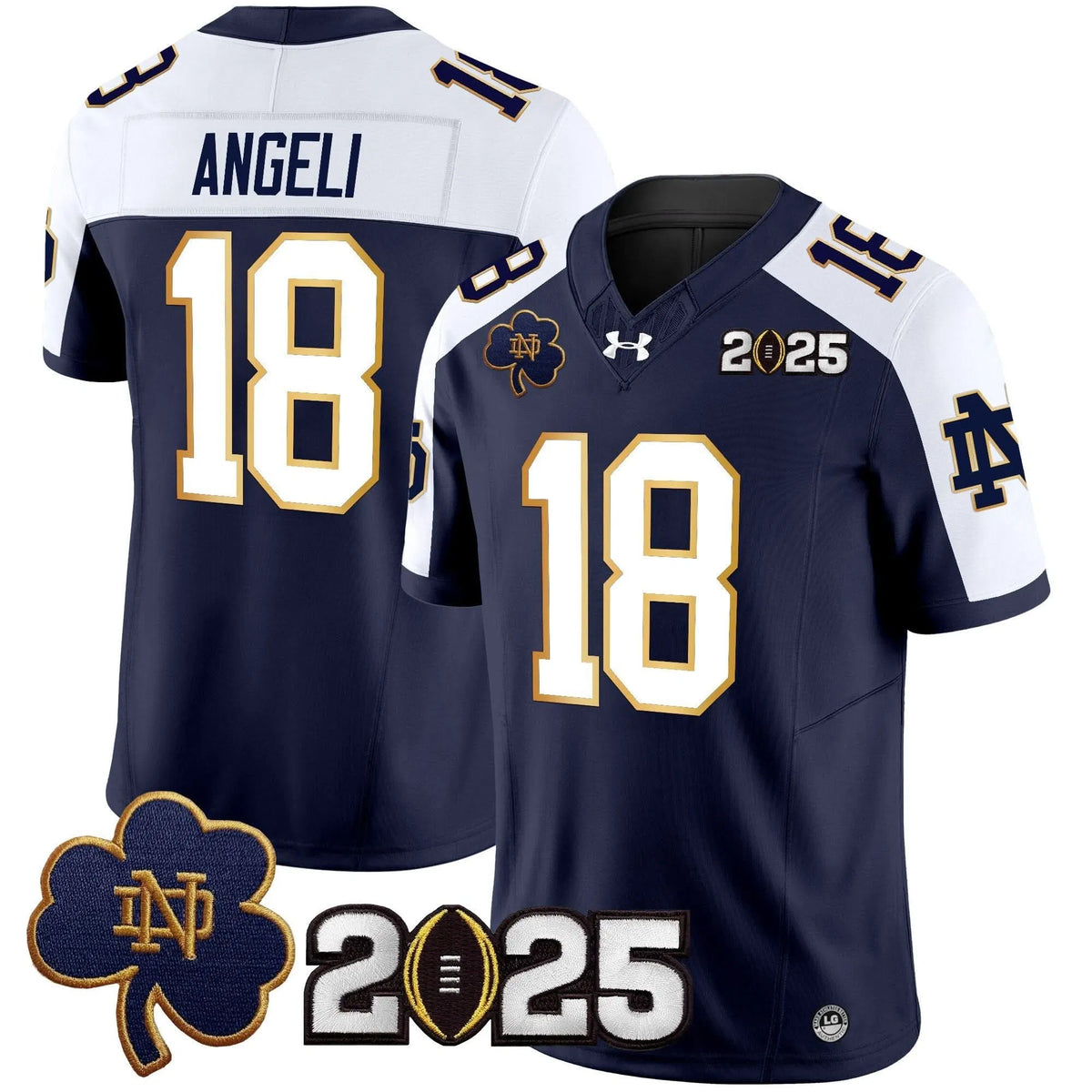 Personalized NDFI 2026 CFP Final Patch Vapor Limited Jersey - Navy Alternate / Steve Angeli Stitched