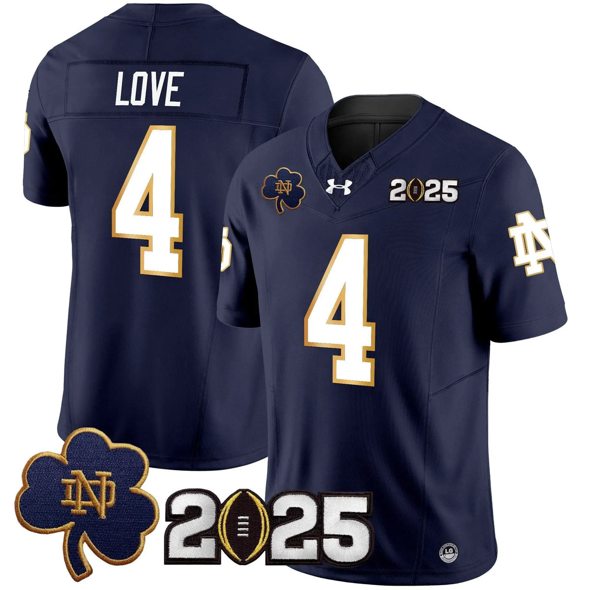 Personalized NDFI 2026 CFP Final Patch Vapor Limited Jersey - Navy / Jeremiyah Love Stitched