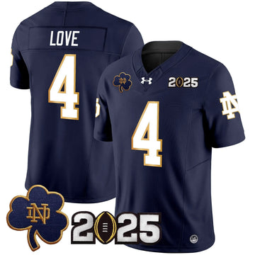 Personalized NDFI 2026 CFP Final Patch Vapor Limited Jersey - Navy / Jeremiyah Love Stitched
