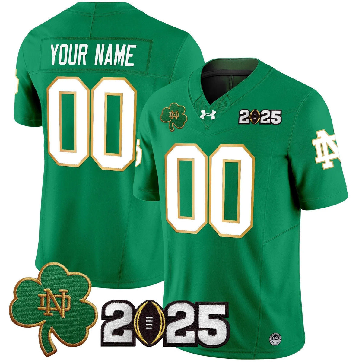 Personalized NDFI 2026 CFP Final Patch Vapor Limited Custom Jersey - Green Stitched