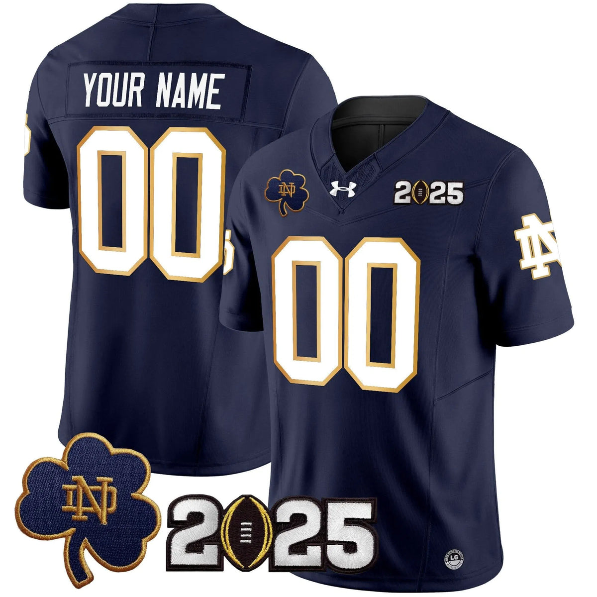 Personalized NDFI 2026 CFP Final Patch Vapor Limited Custom Jersey - Navy Stitched