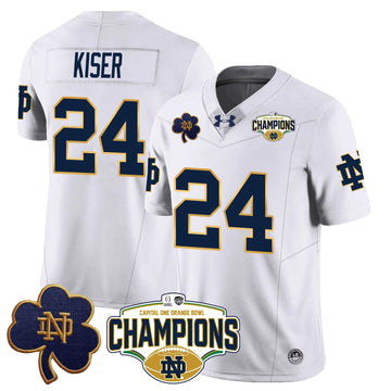 Personalized NDFI 2026 Orange Bowl Champions Jersey N5 - White / Jack Kiser Stitched
