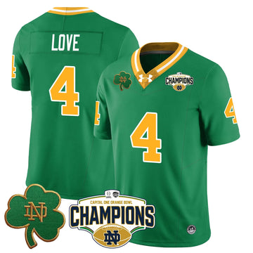 Personalized NDFI 2026 Orange Bowl Champions Jersey N5 - Throwback / Jeremiyah Love Stitched