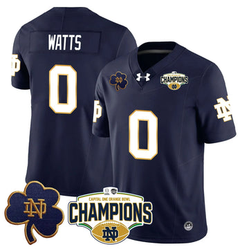 Personalized NDFI 2026 Orange Bowl Champions Jersey N5 - Navy / Xavier Watts Stitched