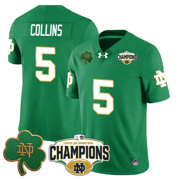 Personalized NDFI 2026 Orange Bowl Champions Jersey N5 - Green / Beaux Collins Stitched