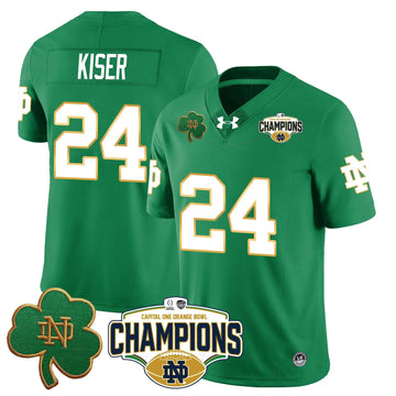 Personalized NDFI 2026 Orange Bowl Champions Jersey N5 - Green / Jack Kiser Stitched