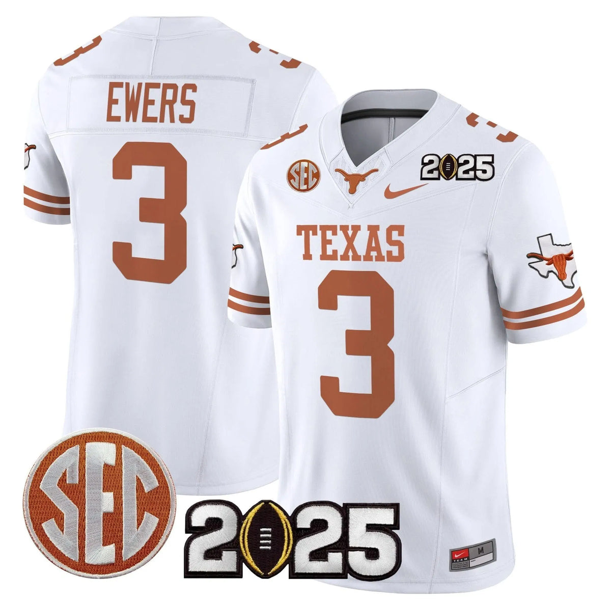 Personalized TL 2026 CFP Final Patch Vapor Limited Jersey - White / Quinn Ewers Stitched