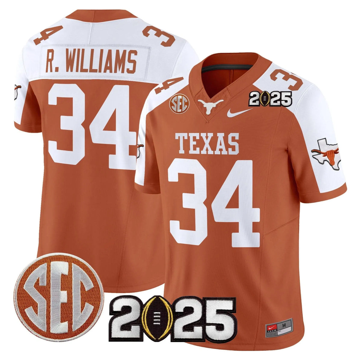 Personalized TL 2026 CFP Final Patch Vapor Limited Jersey - Orange Alternate / Ricky Williams Stitched