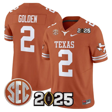 Personalized TL 2026 CFP Final Patch Vapor Limited Jersey - Texas Orange / Matthew Golden Stitched