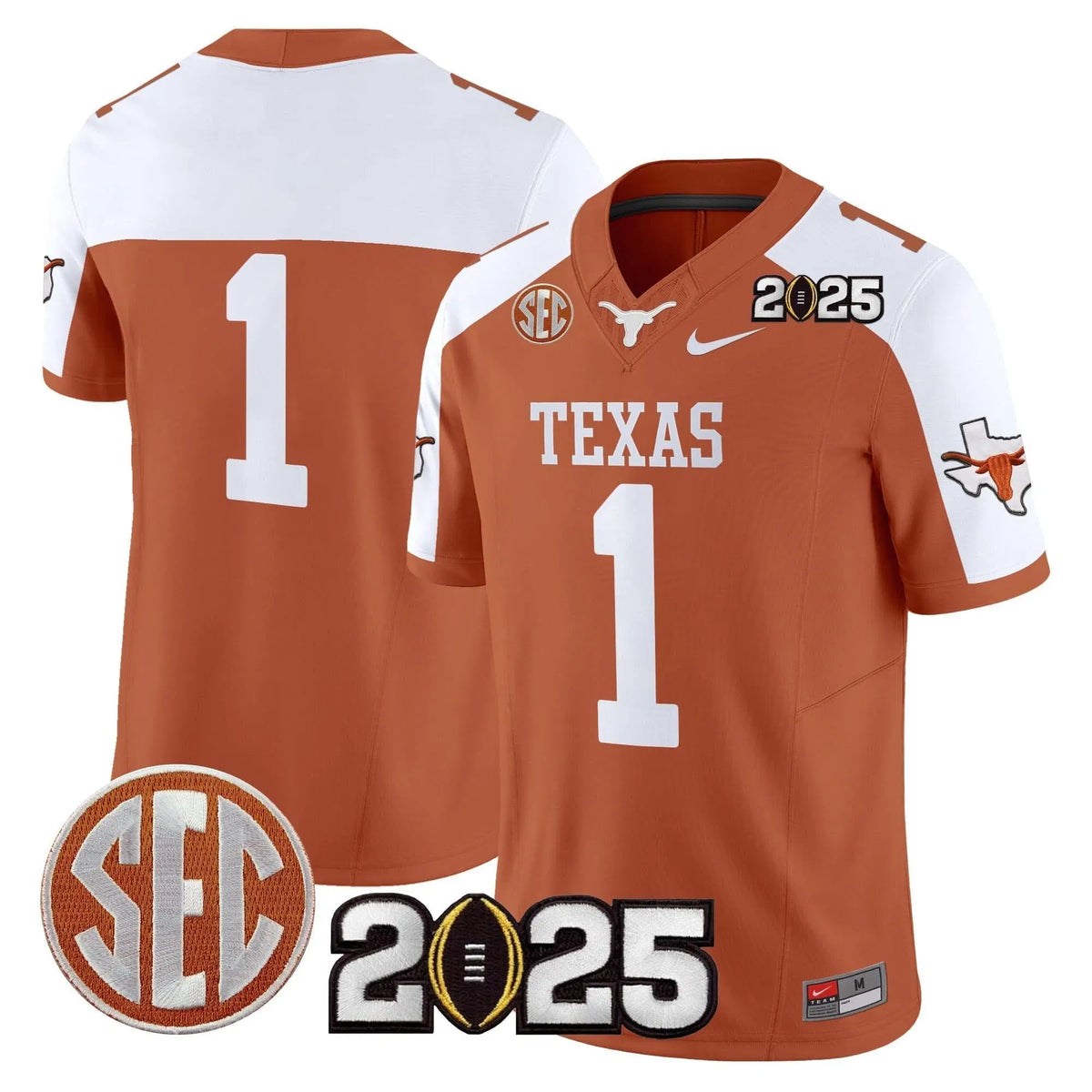 Personalized TL 2026 CFP Final Patch Vapor Limited Jersey - Orange Alternate / #1 Team Stitched