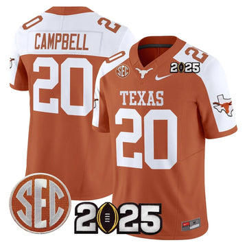 Personalized TL 2026 CFP Final Patch Vapor Limited Jersey - Orange Alternate / Earl Campbell Stitched