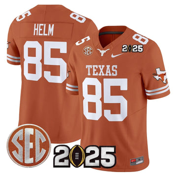 Personalized TL 2026 CFP Final Patch Vapor Limited Jersey - Texas Orange / Gunnar Helm Stitched