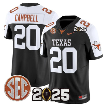 Personalized TL 2026 CFP Final Patch Vapor Limited Jersey - Black Alternate / Earl Campbell Stitched
