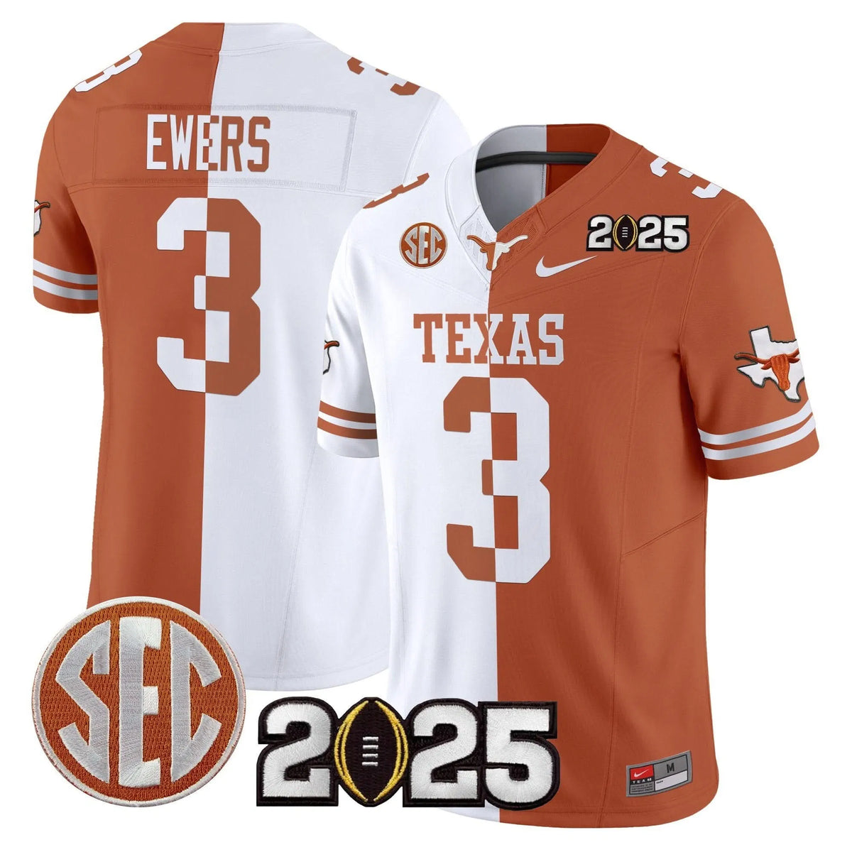 Personalized TL 2026 CFP Final Patch Vapor Limited Jersey - Split / Quinn Ewers Stitched