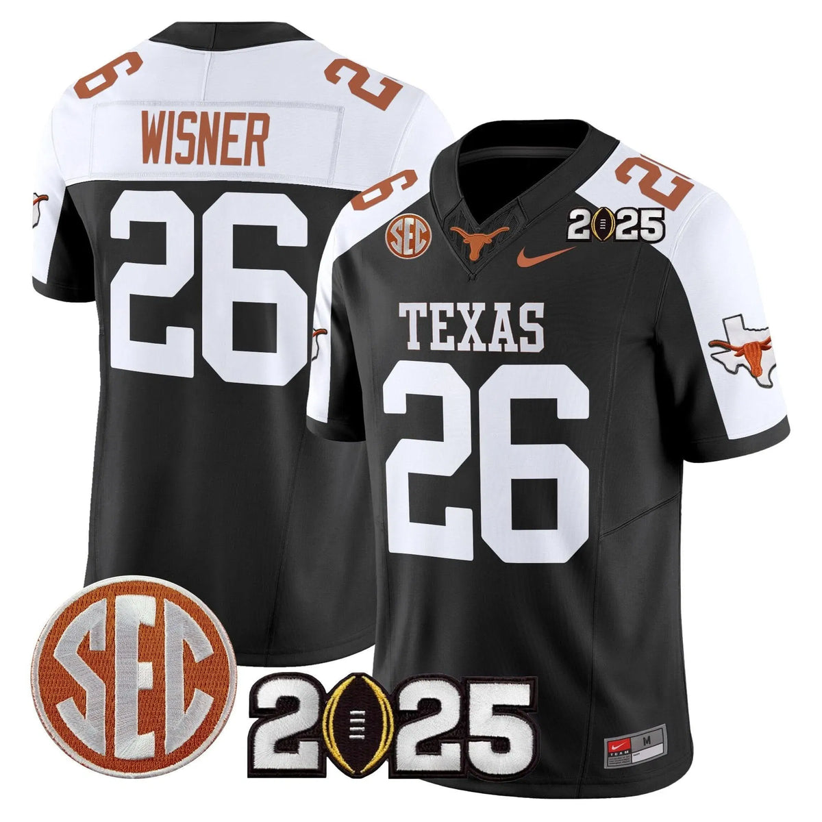 Personalized TL 2026 CFP Final Patch Vapor Limited Jersey - Black Alternate / Quintrevion Wisner Stitched