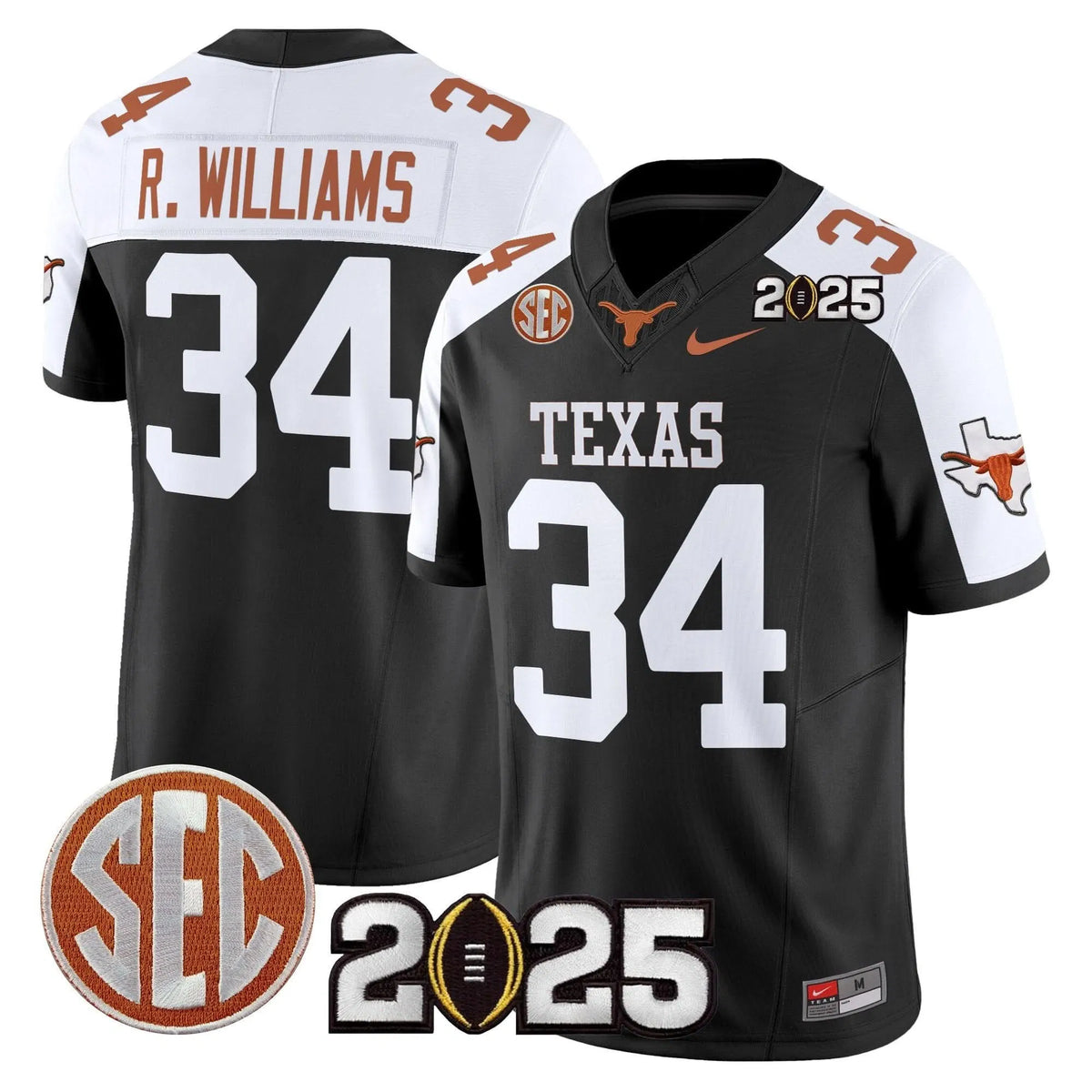 Personalized TL 2026 CFP Final Patch Vapor Limited Jersey - Black Alternate / Ricky Williams Stitched