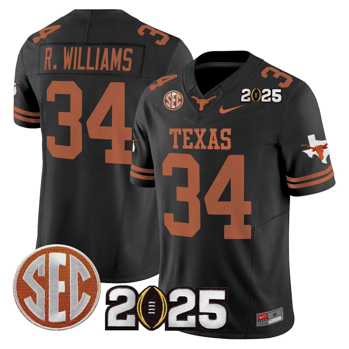 Personalized TL 2026 CFP Final Patch Vapor Limited Jersey - Black / Ricky Williams Stitched