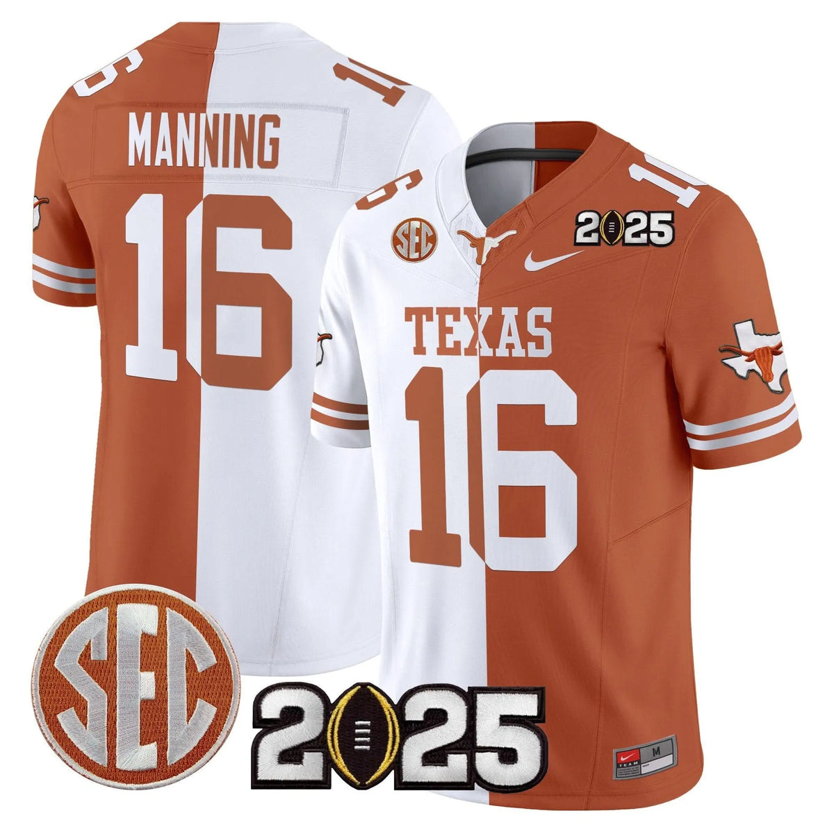 Personalized TL 2026 CFP Final Patch Vapor Limited Jersey - Split / Arch Manning Stitched